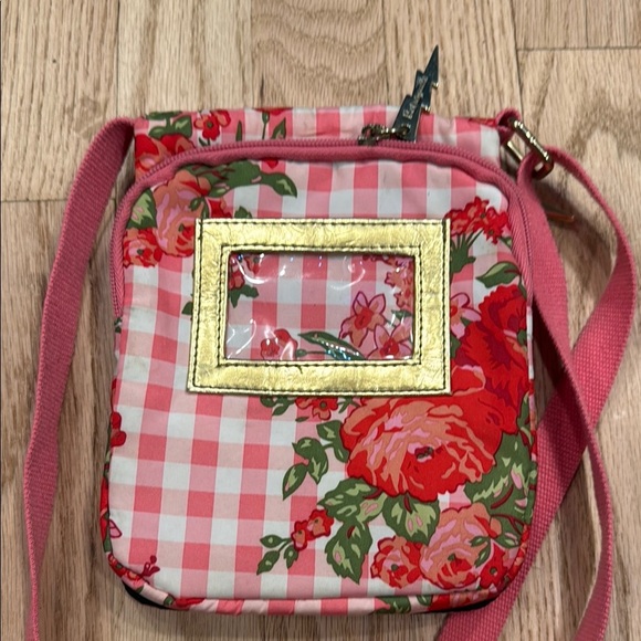 Betsey Johnson Pink and Red Gingham Crossbody Bag - Picture 6 of 9